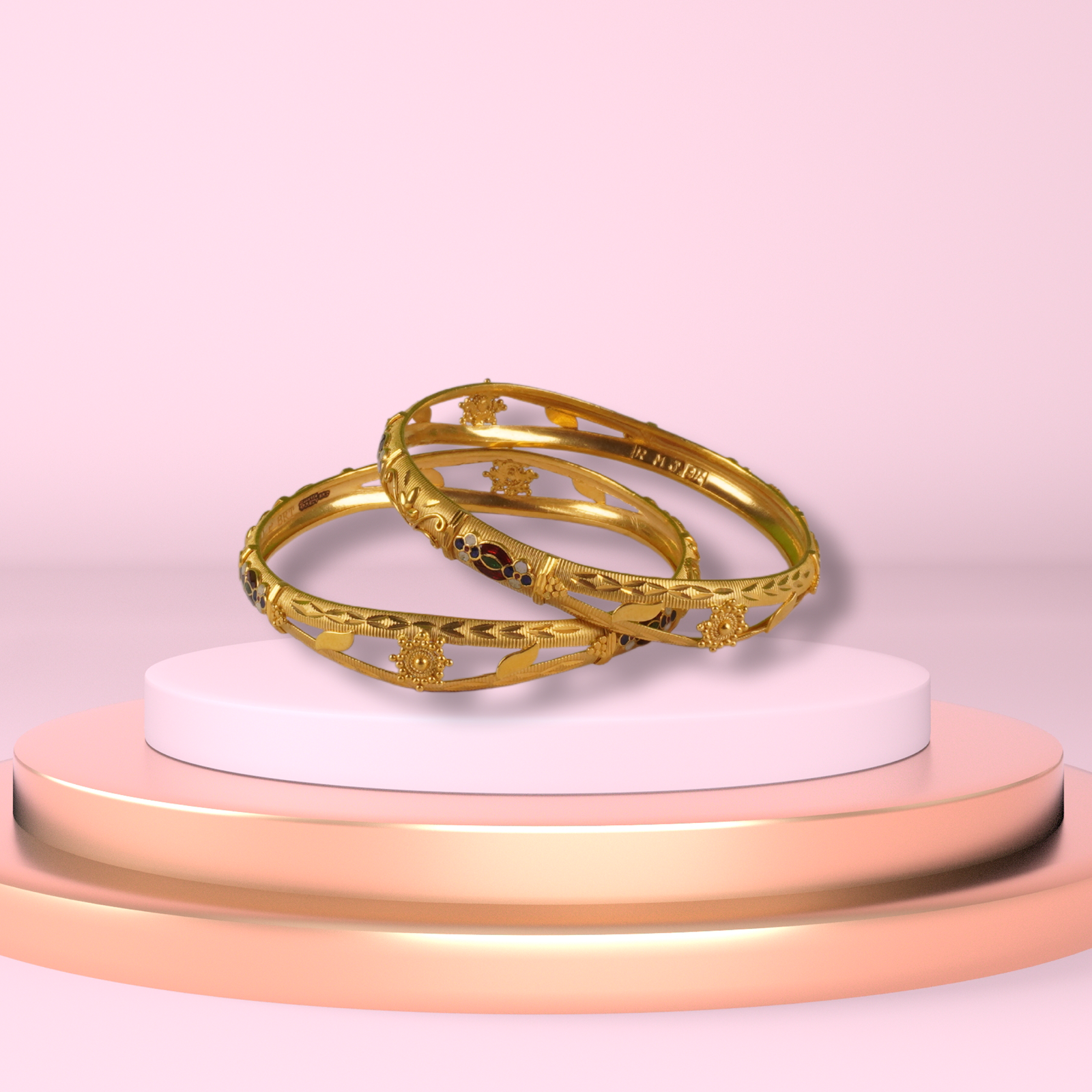 Gold Bangles - 36.77 Gm
