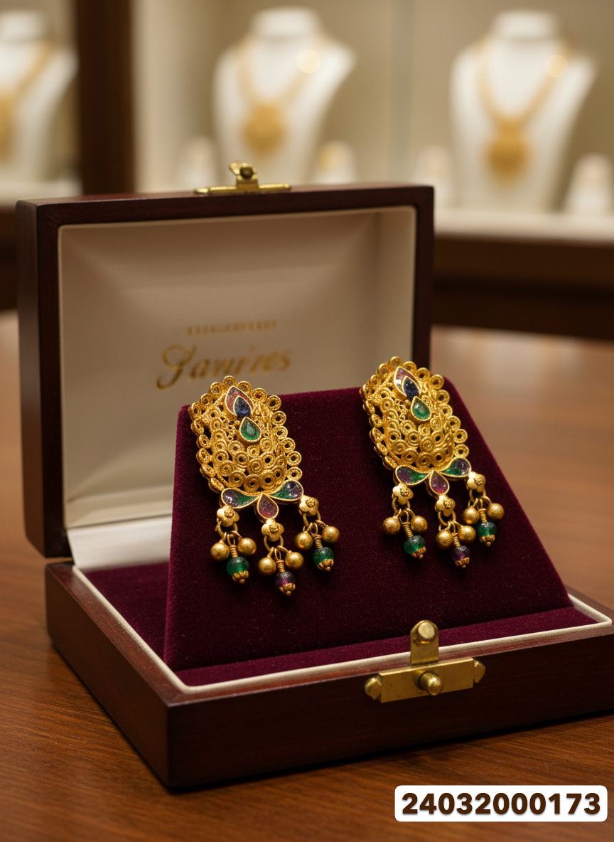 Gold Stud Earrings - 10.35 Gm