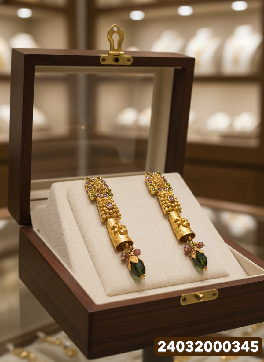 Gold Stud Earrings - 12.01 Gm