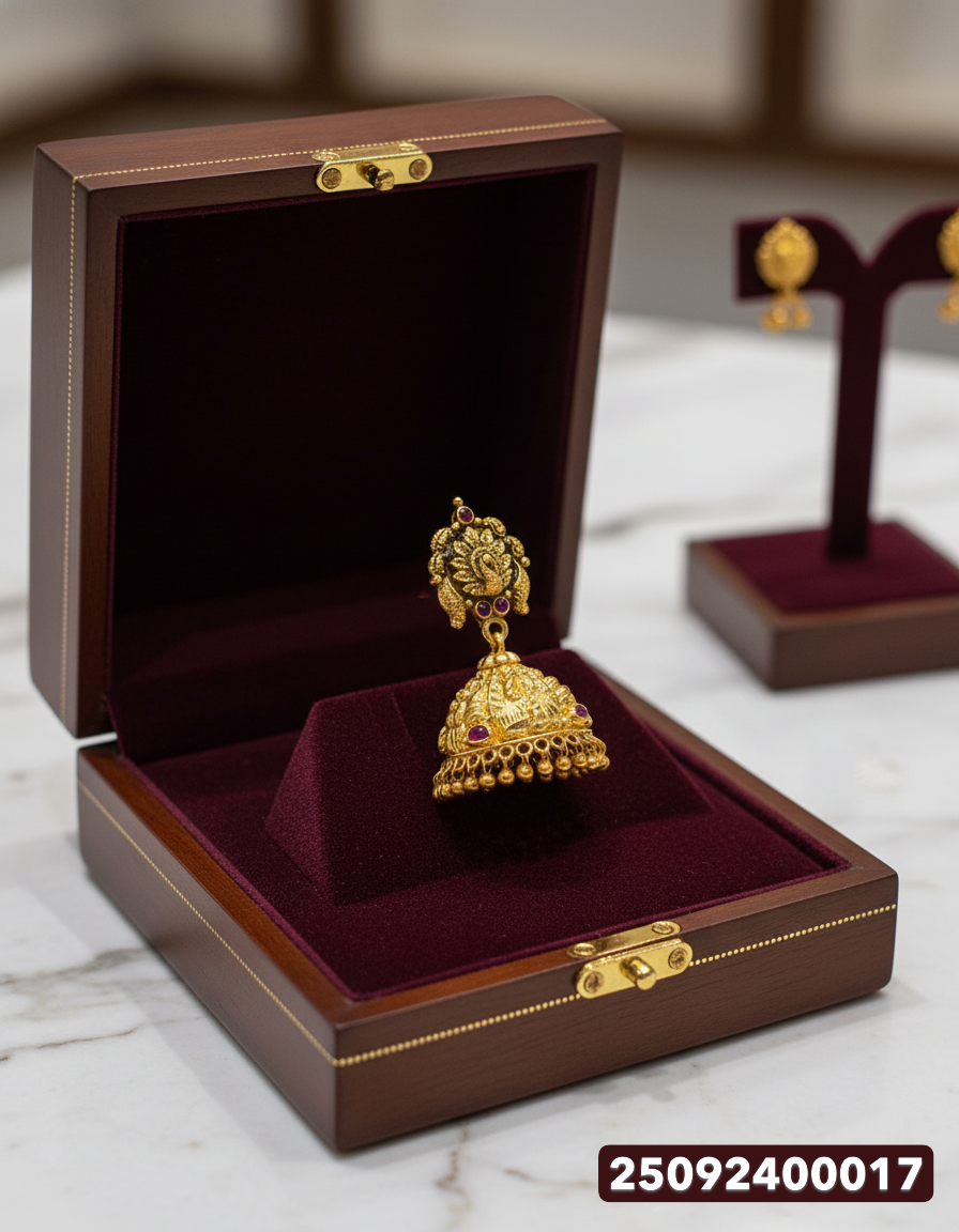 Gold Stud Earrings - 12.97 Gm