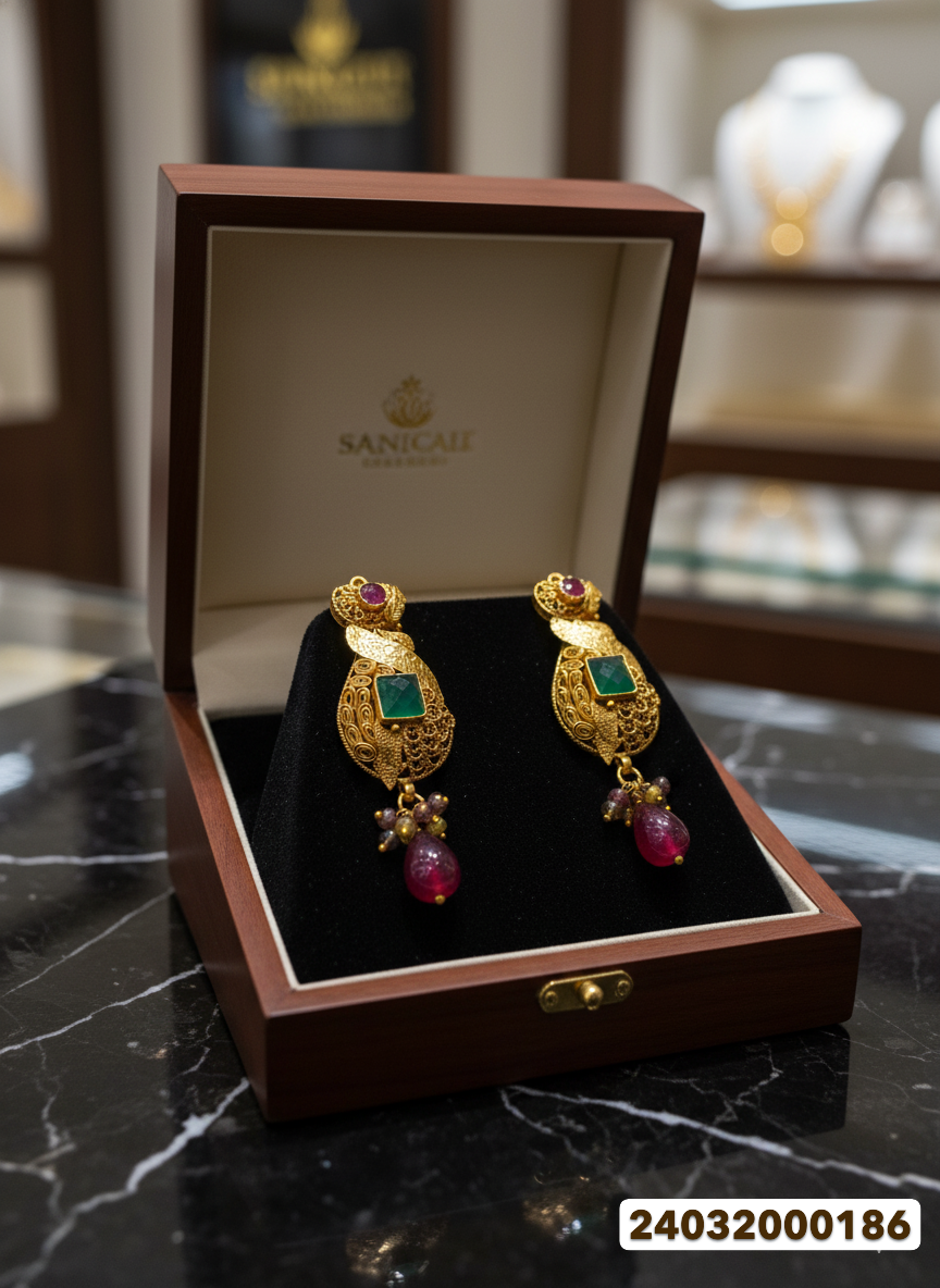 Gold Stud Earrings - 13.43 Gm