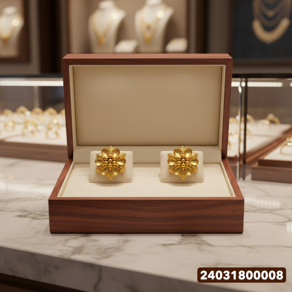 Gold Stud Earrings - 2.83 Gm