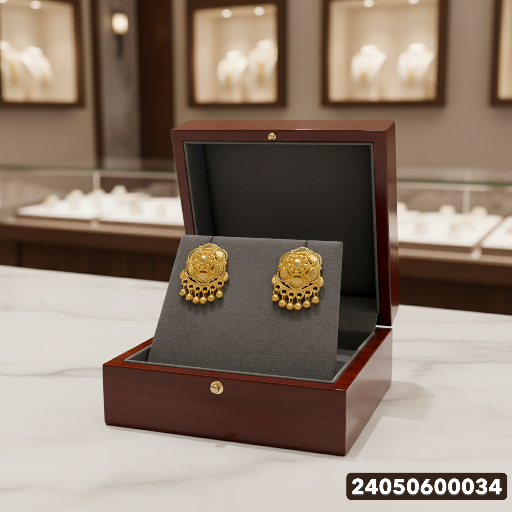 Gold Stud Earrings - 3.2 Gm