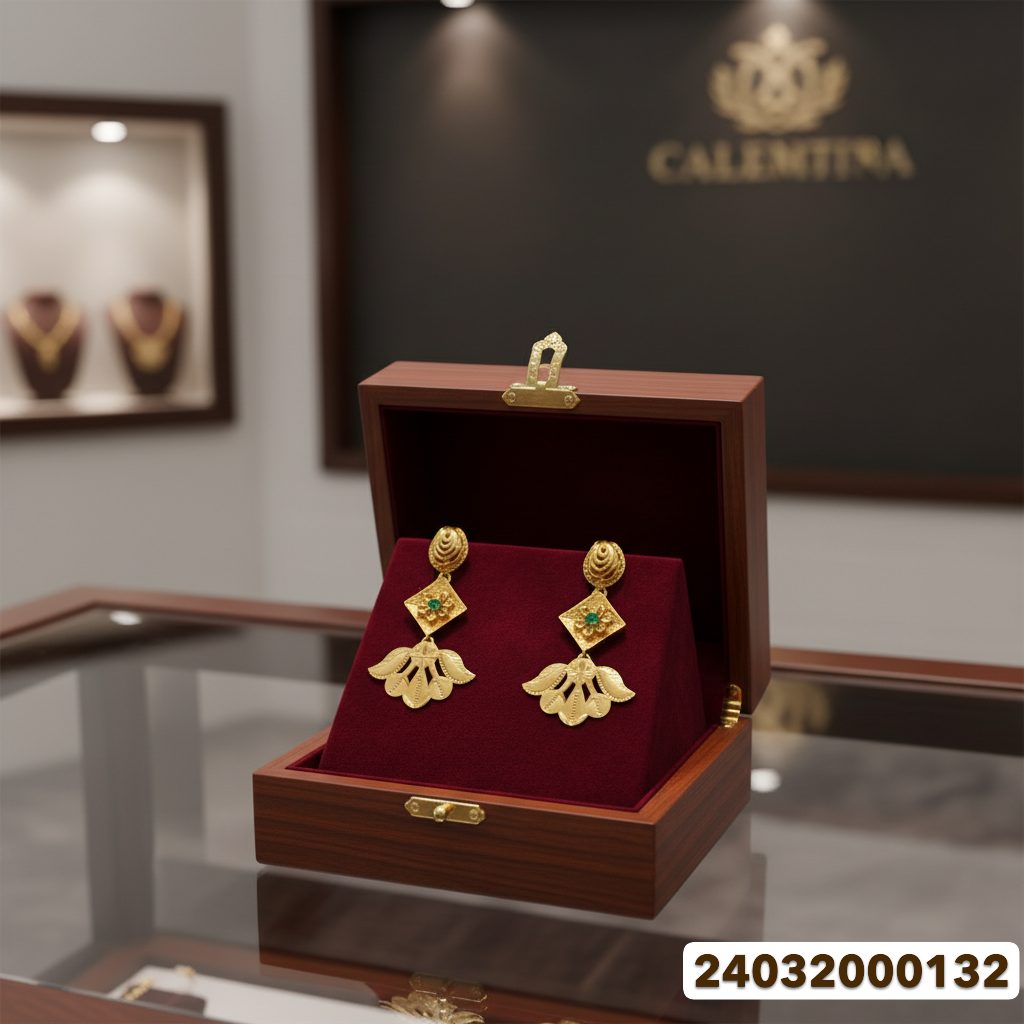 Gold Stud Earrings - 3.73 Gm