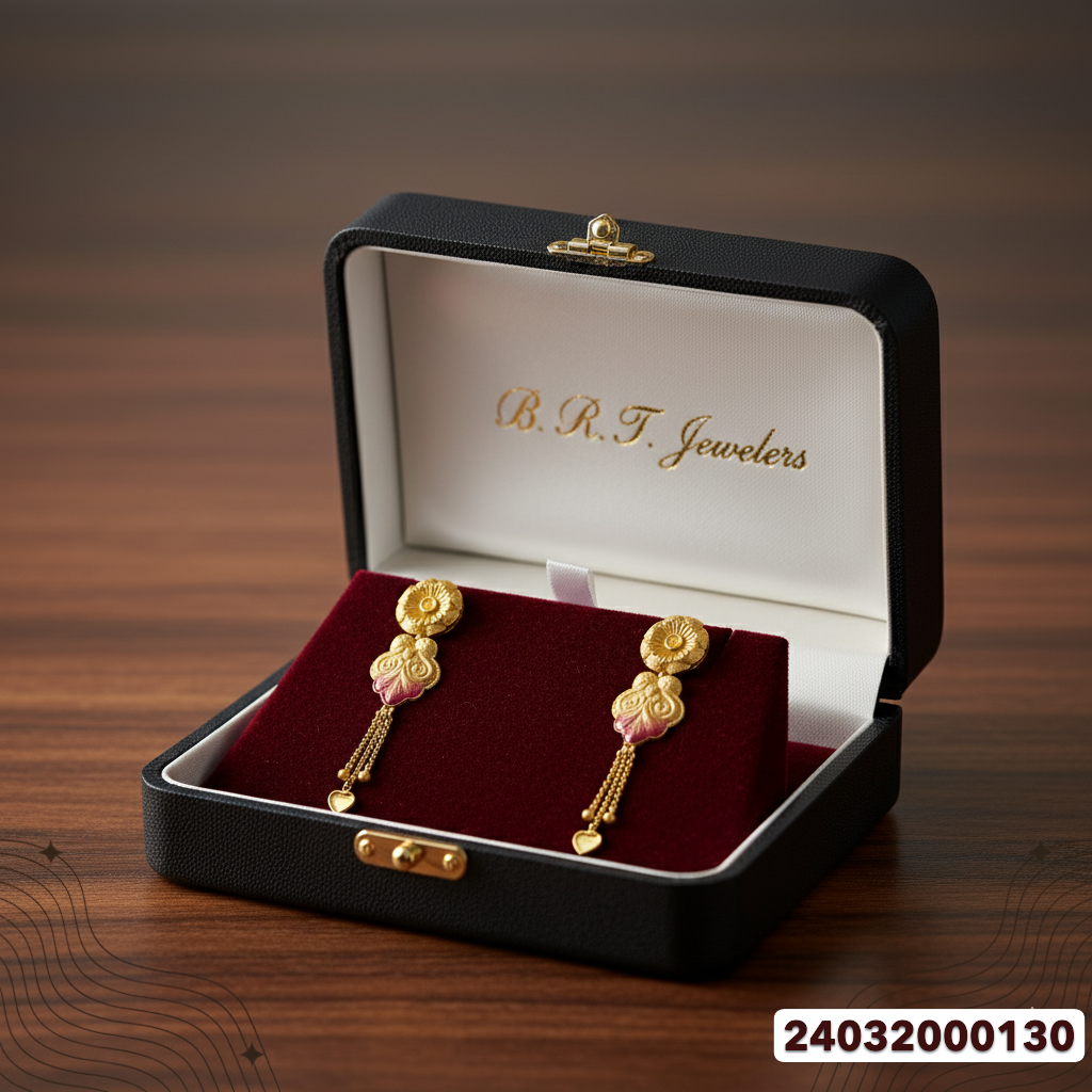 Gold Stud Earrings - 3.78 Gm
