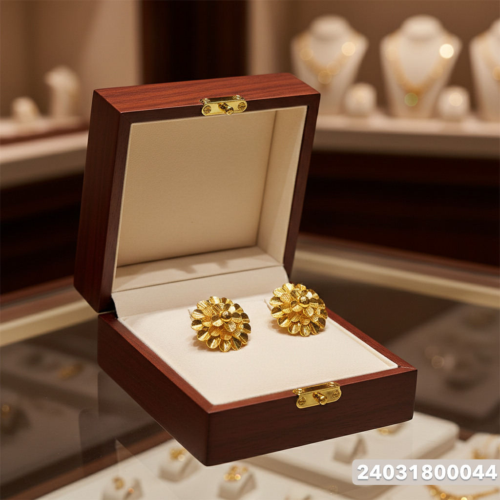 Gold Stud Earrings - 3.91 Gm