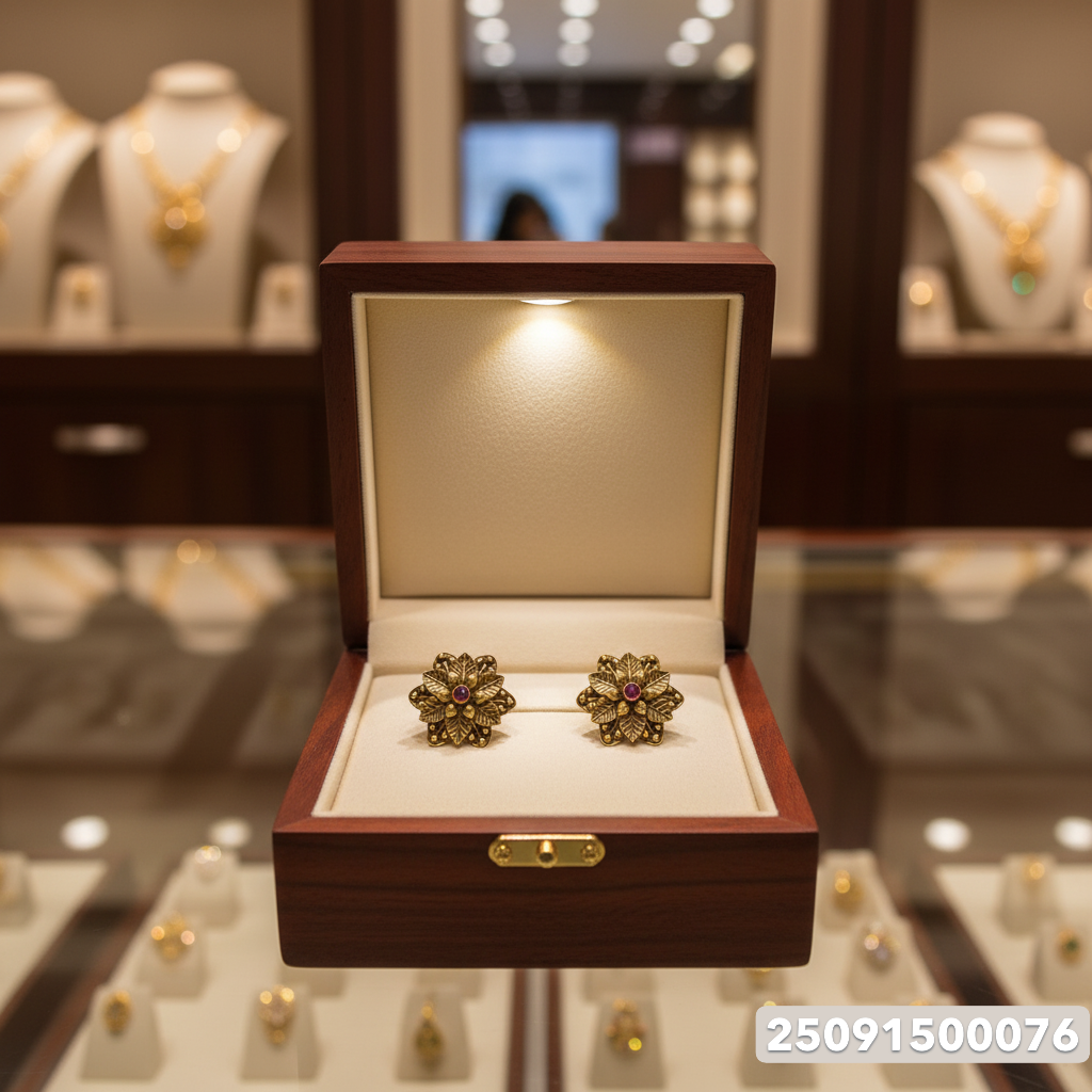 Gold Stud Earrings - 4.01 Gm