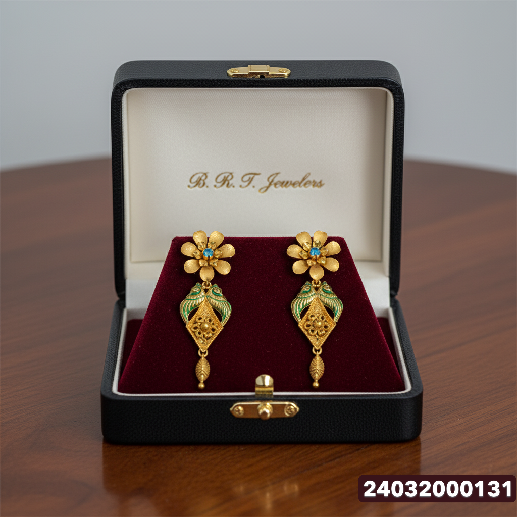 Gold Stud Earrings - 4.24 Gm