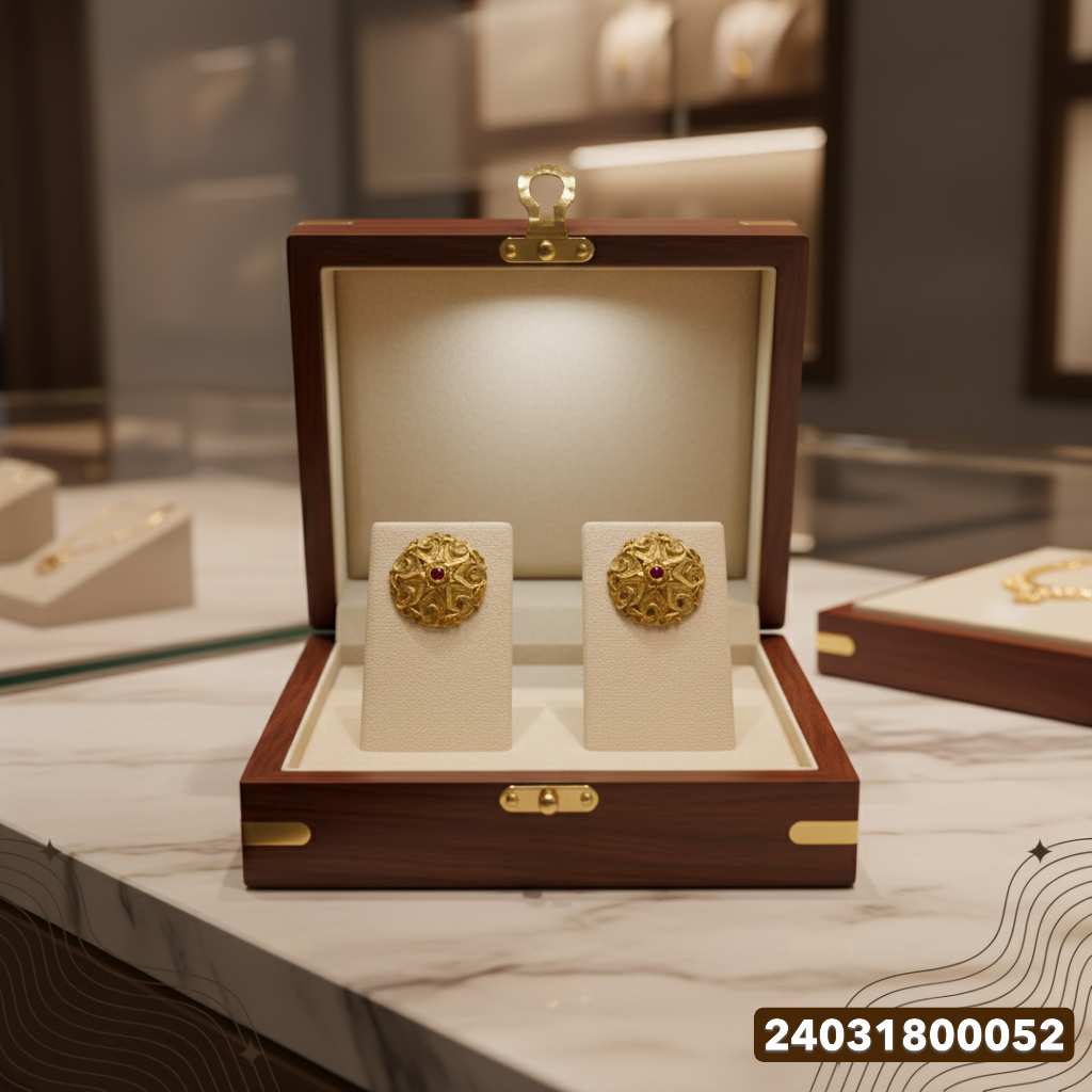 Gold Stud Earrings - 4.2 Gm